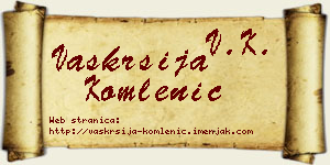 Vaskrsija Komlenić vizit kartica
